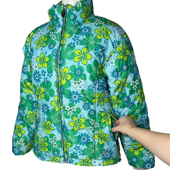 Nordica Blue Floral Ski Snow Jacket size 8 - Picture 5 of 10